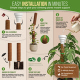 Organo Republic Moss Pole Monstera Plant Support Stakes - 2x26.4 or 48.7" Unique Self-Watering, Extendable Coco Coir Pole for Climbing Plant Supports for Potted Plants Indoor, Totem Pole for Pothos