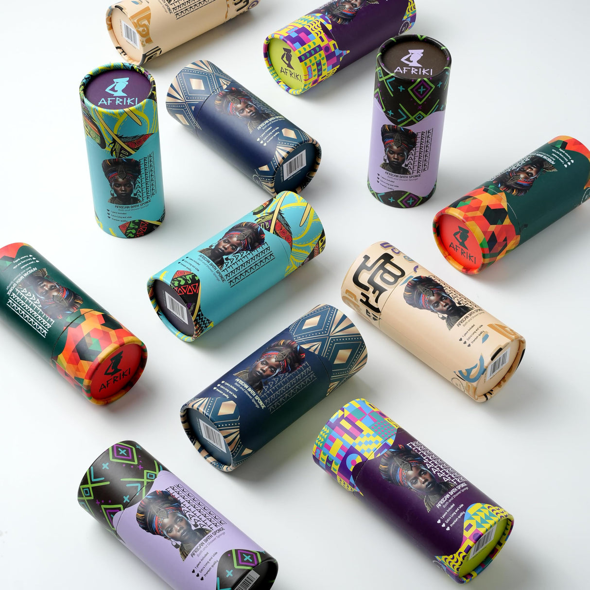 AFRIKI African Net Sponge, Authentic African Exfoliating Sponge, Black Owned, Back Scrubber, 45 inch Long for Normal to Sensitive Skin, for Daily use, Original Collection