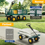 VIVOHOME Steel Garden Cart Heavy Duty 900 LBS 4.5 Cu Ft Utility Wagon