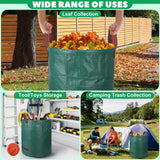 72 & 32 Gallon Reusable Yard Waste & Lawn and Leaf Bags with Handles - Tear Resistant Garden Trash Bags for Seasonal Cleanup, Patio, Lawn & Leaf Collection, Grass Clippings, Collapsible with Gloves