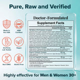 Wholesome Wellness Organic Raw Probiotics 100 Billion CFU, Dr Formulated for Women and Men, Complete Adult Supplement with Prebiotics, Probiotics and Digestive Enzymes; 30 Capsules