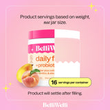 BelliWelli Fiber Supplement for Women & Men – Premium Daily Fiber Powder from Organic Acacia with Added Collagen, Electrolytes & Probiotics – No Bloat, Constipation & Gut Health Support (Peach Mango)