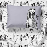 Jay Franco Kids Sheet Set with Fitted, Flat Sheets & Pillow Cover - Ultra-Soft Bedding with Pillowcase for Room Decor, White - Nightmare Before Christmas, 3 Piece Twin