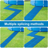 Moonoom 16 Pcs Ground Pool Drainage Walkway, 10.3" x 10.3" Floor Protector Mat, Non-Slip Plastic Modular Interlocking Cushion for Protecting Lawn and Away From Litter