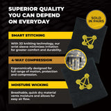 CopperJoint Compression Wrist Sleeve – Copper Hand Brace, Copper Wrist Compression Sleeve, Weight Lifting Wrist Support Brace, Hand Support for Sore Muscles, Yoga, Bowling, Sports - 1 Pair Medium