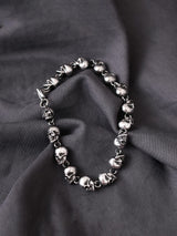 HAQUIL Gothic Skull Beaded Link Bracelet for Men, Skull Jewelry Gift