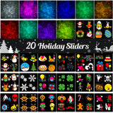 2025 Upgrade Christmas Halloween Projector Lights Outdoor, COOLWUFAN 2-in-1 Holiday Projector Lights Decorations, 30 Bright HD Effects (20 Slides) Projection Light for Xmas Party Garden Yard Decor