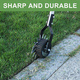 BARAYSTUS Wheel Rotary Edger Lawn Tool, Grass Edge Trimmer, Sidewalk Manual Lawn Edger, Strong 3 Sections Stainless Steel Handle with Cushion Grip, 58.3-Inch