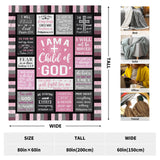CUJUYO Christian Gifts for Women Blanket 80"x60" - I Am a Child of God Blankets - Inspirational Religious Catholic Spiritual Christmas Birthday Gifts for Women