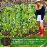 Cucumber Trellis for Raised Bed, U-Shape Garden Trellis for Climbing Plants Outdoor, Metal Arch Trellis for Vegetables, Plant Support for Tomato, Pea, Zucchini(63" L×30" W×47.2" H-Large)