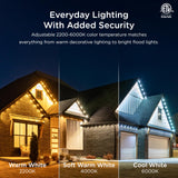 Enbrighten Vibe Eternity Permanent Outdoor Lights for House, 100 Feet, 72 RGBWIC LEDs, Close Spacing, 33lm, Color Changing, Christmas, Eave Lighting, Smart App, Works with Alexa, Google Home, 81103