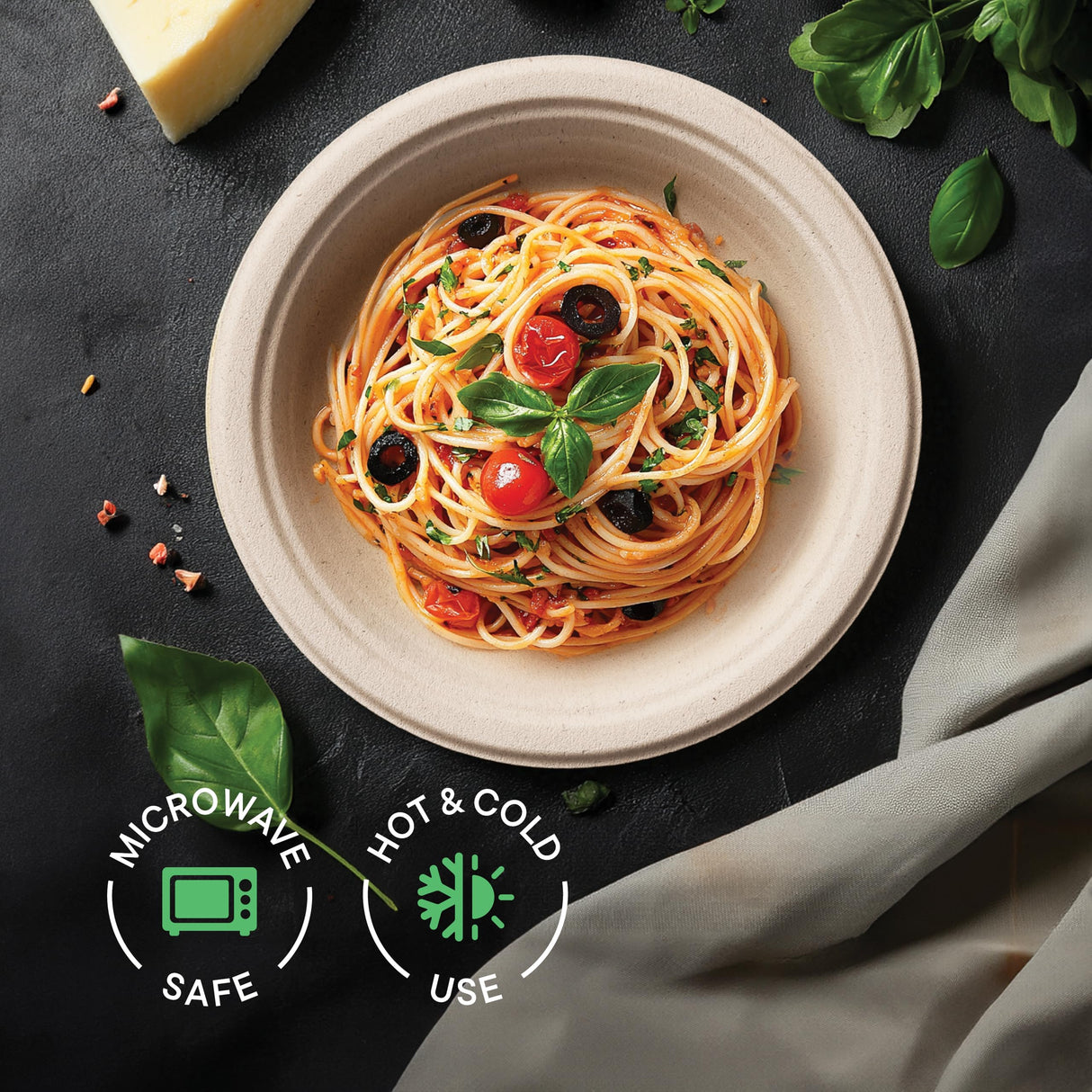 Deep Dish Paper Plates, Heavy Duty Disposable Dinner Plates [125-Pack] 9 Inch Plates - 100% Compostable Eco-Friendly, Biodegradable Sugarcane Bagasse, Natural Brown 9" Paper Plate Disposable