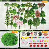Hoteam 72 Pcs Miniature Garden Accessories Mini Moss Garden Animals Rabbit Owl Miniature Figurines Fake Diorama Trees Natural Outdoor Sheet for DIY Fairy Craft Decor
