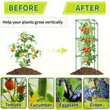 SORANGEUN 3 Pack Square Tomato Cages for Garden - 42 Inch Heavy Duty Tomato Plant Support Stakes, Sturdy Metal Core with Rust-Resistant Coating, Tomato Trellis for Raised Beds