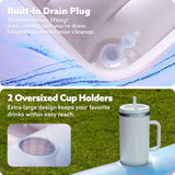 SLOOSH Inflatable Tanning Pool Lounger Float, 70" x 46" Pool Floats Adult with Pillow, 4 in 1 Suntan Tub Raft Floatie,Sunbathing Bed Lounge for Water Blow Up Ball Pit Party Gifts, Blue Marble