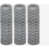 GlikCeil 12 in x 300 ft Chicken Wire Mesh Fencing for Floral Garden, 23 Gauge Silver Galvanized Steel Wire, 1 Inch Hexagonal Hardware Cloth Netting for Farm Crafts Poultry Coop Barrier Rabbit Cage