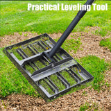 Lawn Leveling rake 17"x9.4" Levelawn Tool with 70.5" Adjustable Long Handle Heavy Duty Landscape Leveling Rake Lawn Leveler Yard Tool for Backyard, Golf Course, Garden, Pasture, Farm
