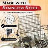 SHIZZO Grill Basket Gift Set with Skewers, Basting Brush, Gift Box
