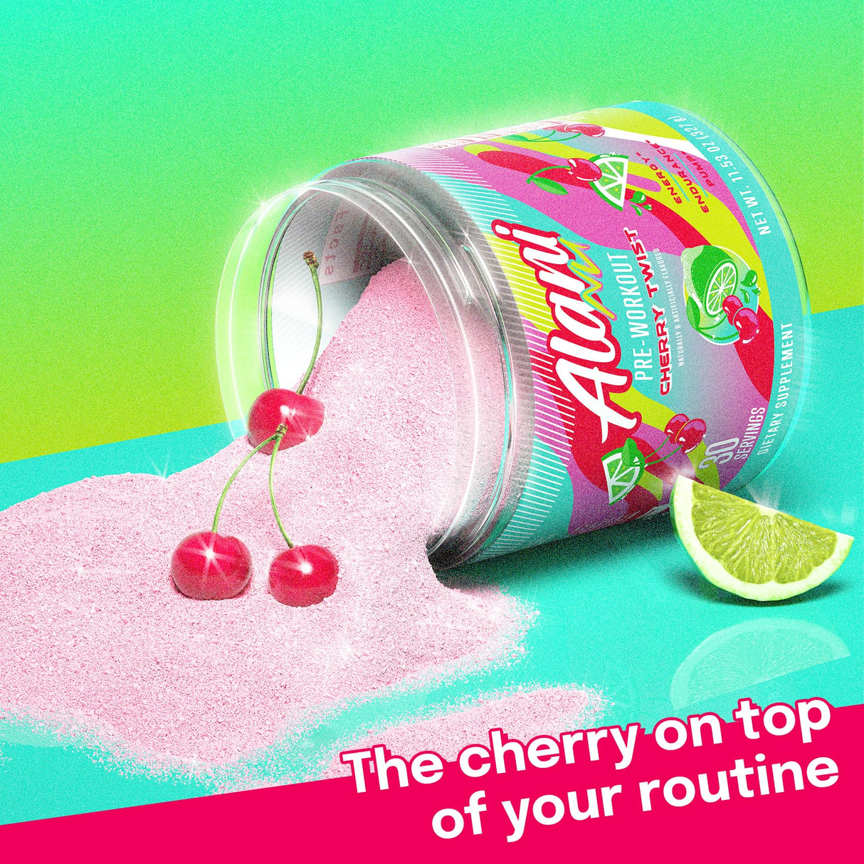 Alani Nu Pre Workout Powder Cherry Twist, Amino Energy Boost, Endurance Supplement, Sugar Free, 200mg Caffeine, L-Theanine, Beta-Alanine, L-Citrulline, 30 Servings