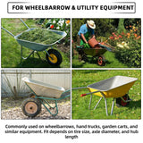 AR-PRO (2 Pack) 4.10/3.50-6 Flat Free Tire and Wheel, Solid Tire with Steel Rim, 3" -6.25 Centered Hub, 3/4" Bearing with 5/8" Adapter, for Wheelbarrow, Hand Truck & Utility Equipment