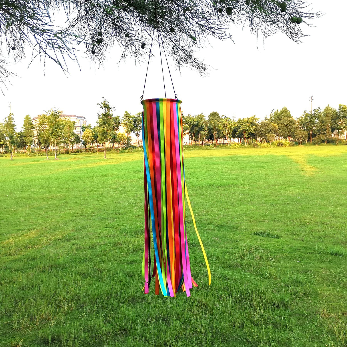 Satin Ribbon Windsock Streamer, Outdoor Decorations for Your Patio, Garden, Yard, Dock and Camper, 49-Inch, WS49-XZH