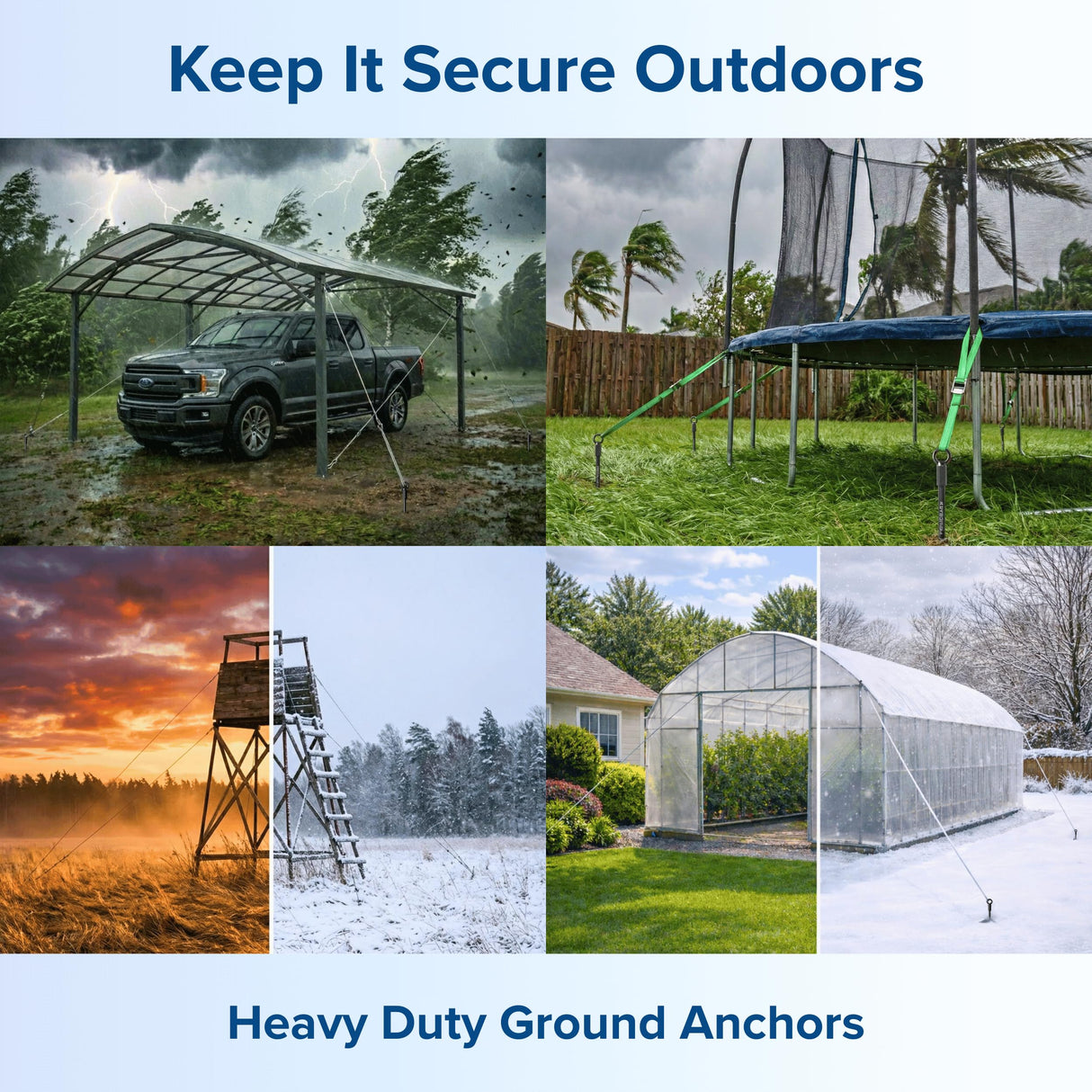 40 Inch Ground Anchor Stakes Heavy Duty – Extra Long Fully Welded Screw in Auger Ground Anchors for Deep Hold Tie Down Outdoor Structures, Earth Anchors for Shed Canopy Tent Yard, Sandy Soil, 4 Pack