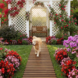 6 FT Roll Out Garden Pathway Straight - Non-Slip Wooden Walkway with Rounded Edges, Instant Outdoor Decoration
