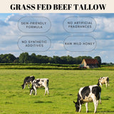 FRANDORA Beef Tallow and Honey Balm for Skin, All-Natural Moisturizer for Face and Body, Hydrating Grass-Fed Beef Tallow & Raw Wild Honey Blend