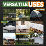 RAINDEWAY Tarps 8x8 Feet Tarp Waterproof,7Mil Thick,Finished Size,UV Resistant,Multipurpose Poly Tarp Cover with Metal Grommets and Reinforced Edges,White Tarps