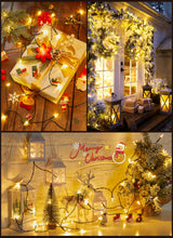 Battery Operated Christmas String Lights, 8ft 20 LED Mini Lights with Timer, Christmas Tree Lights for Indoor Outdoor Bedroom Wedding Party Holiday Xmas Decoration，Warm White（4 Pack）