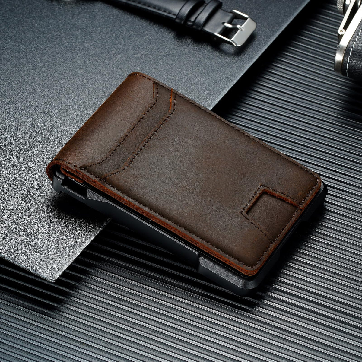 furid Genuine Leather Wallet for Men: Slim RFID Smart Minimalist Wallet