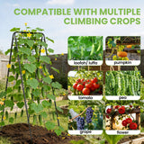 Garden Trellis for Cucumbers, 50 x 16 Inch Adjustable A-Frame Plant Support for Climbing Plants Outdoor, Vegetable, Flowers, Heavy Duty 1cm Metal Vegetable Trellis for Backyard, Raised Bed, Patio