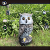 Ugold Solar Powered Garden Owl with Motion Detection, Rotating Head, Realistic Hoots and Silent Mode, Outdoor Statue and Sculpture, Owl Decoration for Home, Garden, Patio and Lawn