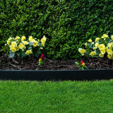 EasyFlex 4 Inch No Dig Landscape Edging Kit, 75 Foot Black Plastic Edging Coil with 64 Spiral Anchoring Spikes for Gardening Edging, Separating Yard Areas, and Flower Bed Borders