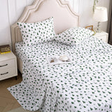 Printed Queen Size Sheet Sets, Christmas Holiday Bed Sheets Queen, Brushed Microfiber Fitted Sheet with 15" Deep Pocket for Queen Size Bed, Christmas Reindeer Patterned Sheets & Pillowcase Set