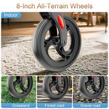 Rollator Walkers with Seat for Seniors, Foldable 8" Big Wheels All Terrain Rolling Walker, Handles and Ergonomic Seat Height Adjustable, 350 lb, FSA HSA Eligible