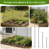 HFYZZ 4Pack 78.7 Inch Metal Garden Netting Support Stakes, Heavy Duty Rustproof Black Coated Steel Frame for Garden Fencing, Lawn Plant Support Pole for Blueberry Garden Bed Plant Crop Protection