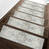 sarben Non Slip Stair Treads for Wooden Steps 15PCS - 8"x30" Indoor Safety Carpet, Edging Mats with TPE Adhesive Backing, Pet and Elderly Friendly Stair Rugs (Taupe)