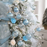 Sea Team Shatterproof Clear Plastic Christmas Ball Ornaments Decorative Xmas Balls Baubles Set with Stuffed Delicate Decorations (60mm/2.36 inch 30-Pack, Babyblue)
