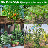 Fabulas Garden Stakes 16 Inch 30 Pack, Diy 4ft 5ft 6ft 7ft 8ft Tomato Stakes Plastic Coated Metal Plant Sticks Stakes Supports with 20 Connectors 15 Rotatable Clips for Indoor Outdoor Plants Vegetable
