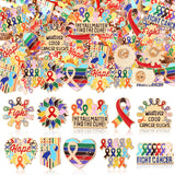 Landical 60 Pcs All Cancer Awareness Pins Bulk,Multicolor,Cancer Awareness