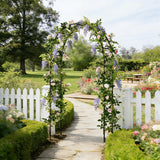 SCENDOR Iron Pergola Arbor Practical, 7.9 Feet High x 4.6 Feet Wide, Assemble Easily for Various Climbing Plant Wedding Garden Arch Bridal Party Decoration Wide Arbor