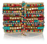 SPUNKYsoul Boho Cuff Bracelets, Women Adjustable Stackable Beaded Accessory