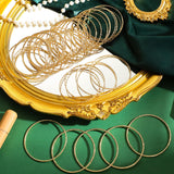 Loetere 50 Pcs Gold Bangle Bracelets Set for Women Diameter 2.6 Inches/ 6.7 cm Boho Stackable Textured Bracelets Indian Chunky Multi Layer Bangles Gold Jewelry for Women Wedding Gift