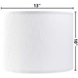 GO&SO White Textured Drum lampshade Medium Lamp Shade 13" Top x 13" Bottom x 10" High (Spider) Modern Linen Lamp Shades for Table Lamp Bedside Lamp Natural Linen Replacement Assembly is Required