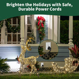 2 Way Power Extension Cord Splitter 20 Ft Total (8+6+6)-3 Prong 1 to 2 Extension Cord Cable Y Splitter-Outlet Adatper-SJTW Outdoor for Halloween Christmas Lighting Landscaping-16AWG 13A 125V-UL-1T2