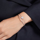 Swarovski Sublima Bangle Bracelet, Meteor Motif with Snow Pavé of Clear Round Crystals in a Rhodium-Finished Setting, Part of the Sublima Collection