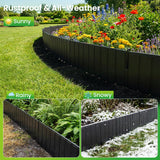 15 Panels Metal Landscape Edging, 6.2in (H) x 20 ft (L)–No Dig Garden Edging with 16 Stakes, Modular Adjustable 0-270°for Tree Rings & Yard Pathways, Anti-Rust Metal Garden Border(Black)
