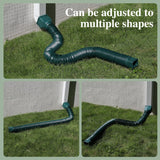 Gutterlix 2 Pack Flexible Gutter Downspout Extensions Extendable from 21" to 67", Downspout Extender Comes with Adapters, Thickened Down spout Drain Extension for Rainwater Drainage(Green)