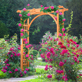 Yaheetech 85in Wooden Garden Arch Arbor Trellis for Backyard Patio Outdoor